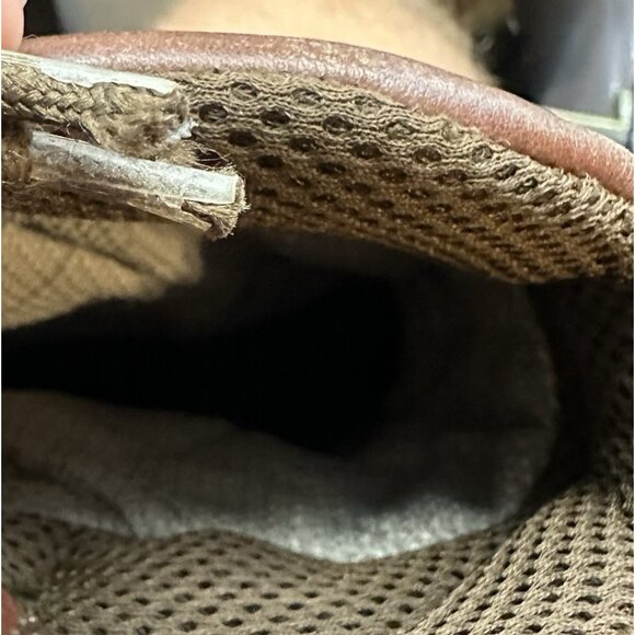 Vtg Wolverine Mens Sz 7 Gore-tex Waterproof Leather Brown Green Distressed Boots - Picture 12 of 13